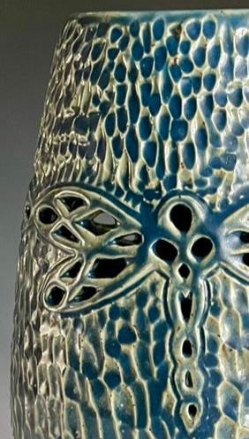 Pierced & Carved Dragonfly Vase