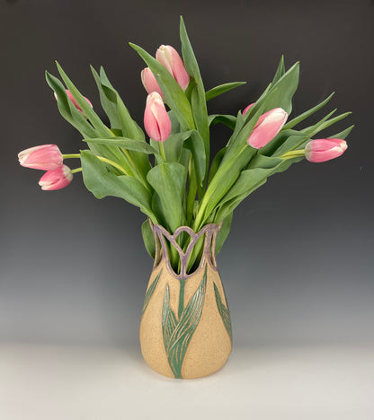 "New Beginnings" Pierced Tulip Vase