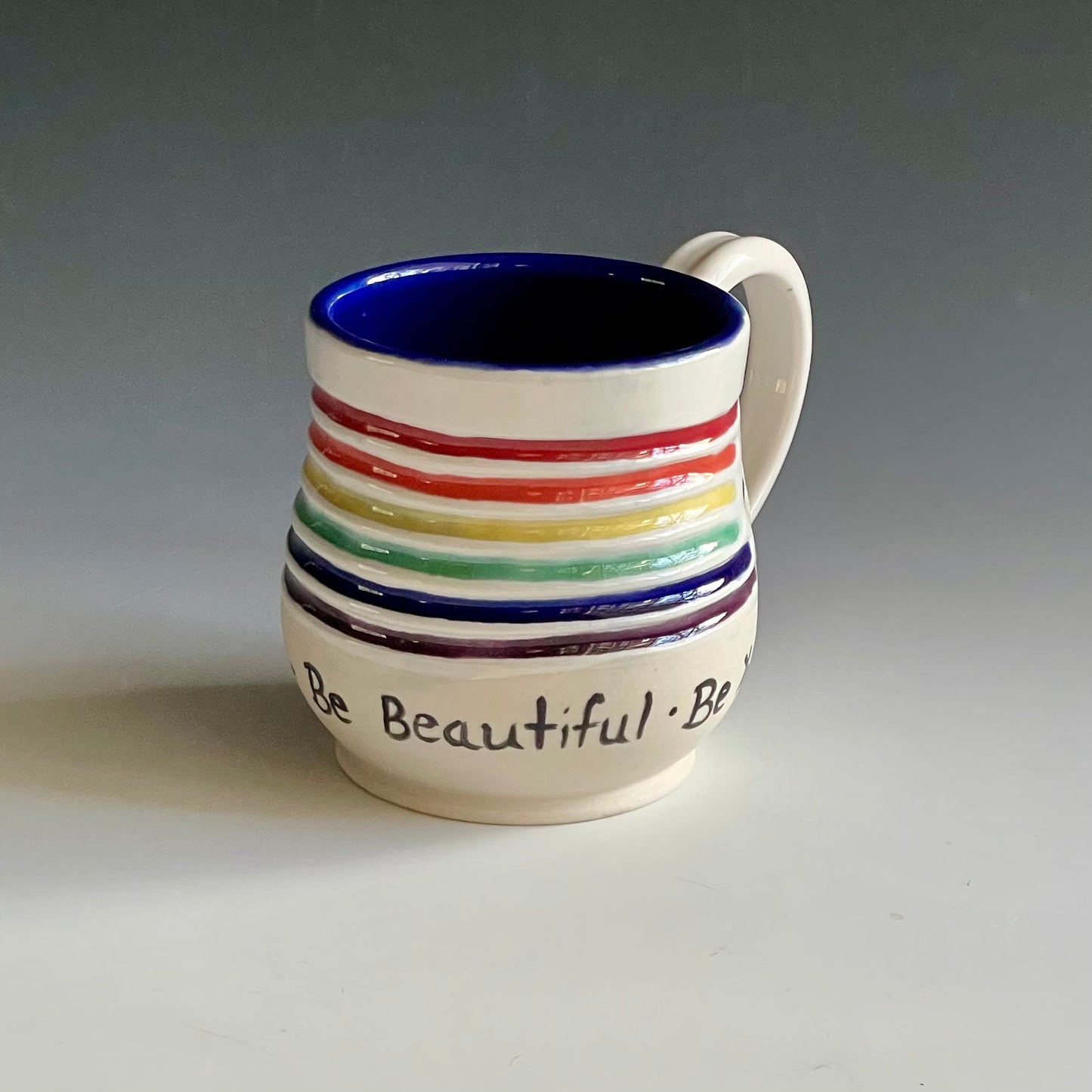 16 oz. Porcelain Rainbow Mug:  Be Beautiful