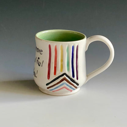 16 oz. Porcelain Rainbow Mug-Be Brave