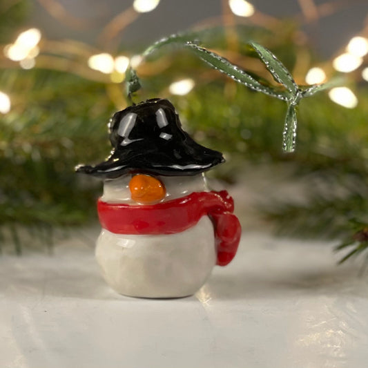 Snowman Ornament, 2"H