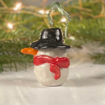 Snowman Ornament, 2"H