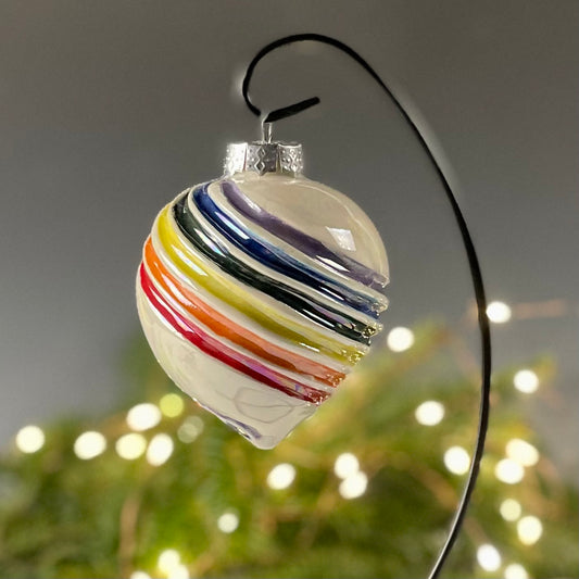 Porcelain Rainbow Carved Bauble