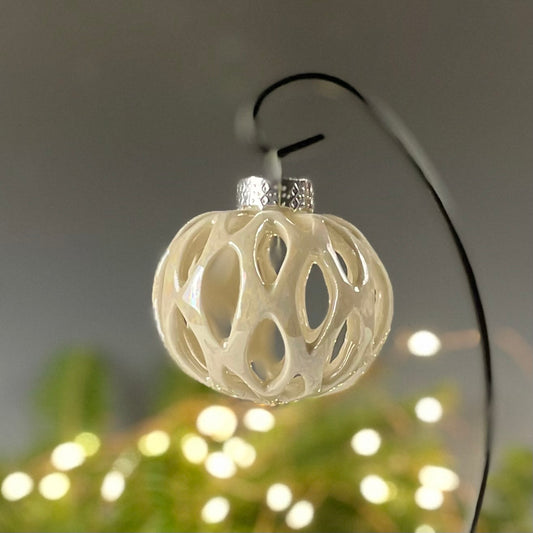 Porcelain Marquis Pierced Bauble