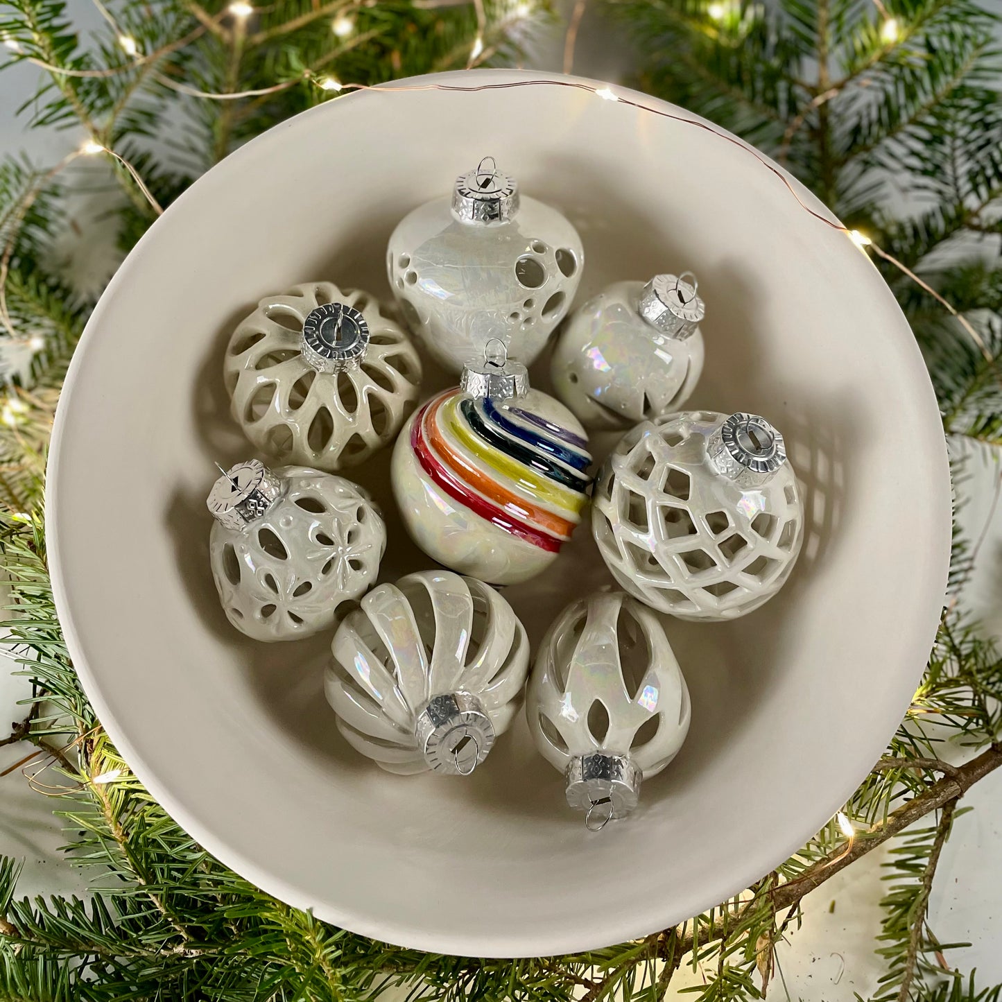 Porcelain Pierced Bauble