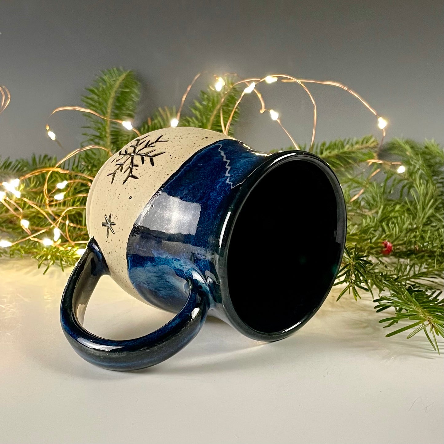 Snowflake Mug Dark Blue