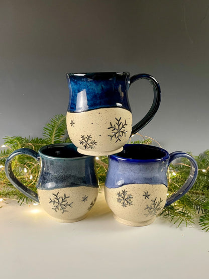 Snowflake Mug Dark Blue