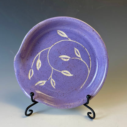 Purple Leaf-Carved Spoonrest