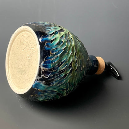 Carved Blue & Green Soap Dispenser