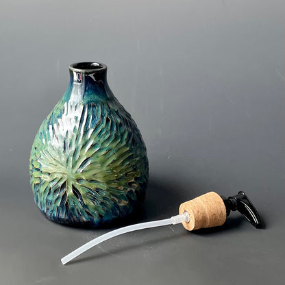 Carved Blue & Green Soap Dispenser