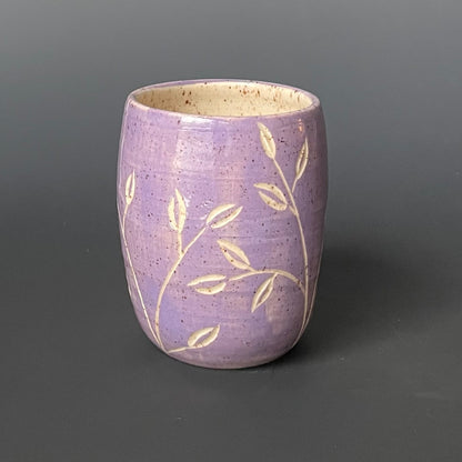 Purple Leaf Carved Thumb Tumbler