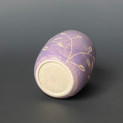 Purple Leaf Carved Thumb Tumbler