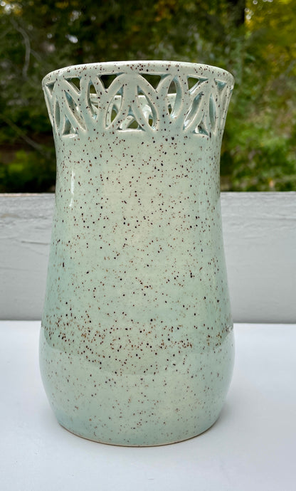 Light green pierced vase